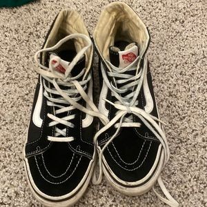 Vans black high top sneakers